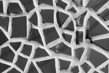 mosaic tile in black and white film negative