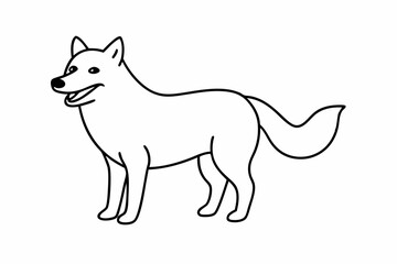Funny Wolf Vector Illustration with White Background Cartoons, Clipart, Line Art, Funny wolf vector illustration with white background, perfect for cartoons, clipart, and line art designs.