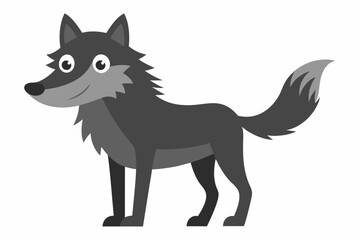 Funny Wolf Vector Illustration with White Background Cartoons, Clipart, Line Art, Funny wolf vector illustration with white background, perfect for cartoons, clipart, and line art designs.