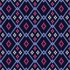 seamless pattern design in ikat style for fabric printing