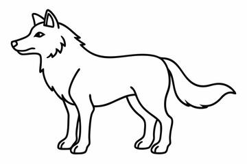 Funny Wolf Vector Illustration with White Background Cartoons, Clipart, Line Art, Funny wolf vector illustration with white background, perfect for cartoons, clipart, and line art designs.