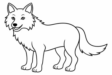 Funny Wolf Vector Illustration with White Background Cartoons, Clipart, Line Art, Funny wolf vector illustration with white background, perfect for cartoons, clipart, and line art designs.