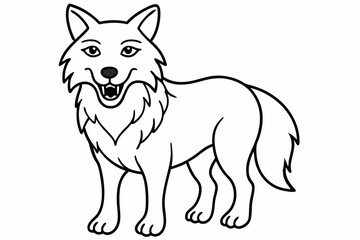 Funny Wolf Vector Illustration with White Background Cartoons, Clipart, Line Art, Funny wolf vector illustration with white background, perfect for cartoons, clipart, and line art designs.