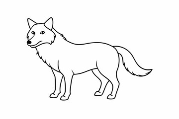 Funny Wolf Vector Illustration with White Background Cartoons, Clipart, Line Art, Funny wolf vector illustration with white background, perfect for cartoons, clipart, and line art designs.