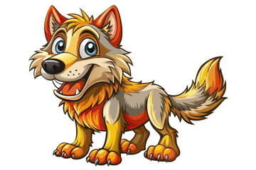 Funny Wolf Vector Illustration with White Background Cartoons, Clipart, Line Art, Funny wolf vector illustration with white background, perfect for cartoons, clipart, and line art designs.