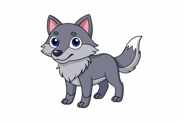 Funny Wolf Vector Illustration with White Background Cartoons, Clipart, Line Art, Funny wolf vector illustration with white background, perfect for cartoons, clipart, and line art designs.