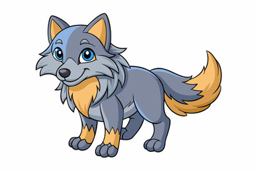 Funny Wolf Vector Illustration with White Background Cartoons, Clipart, Line Art, Funny wolf vector illustration with white background, perfect for cartoons, clipart, and line art designs.