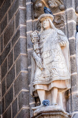 Obraz premium Detail of the exterior of the church, Monastery of San Juan de los Reyes, Toledo, Castilla-La Mancha, Spain