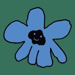 hand drawn cute abstract character flower illustration