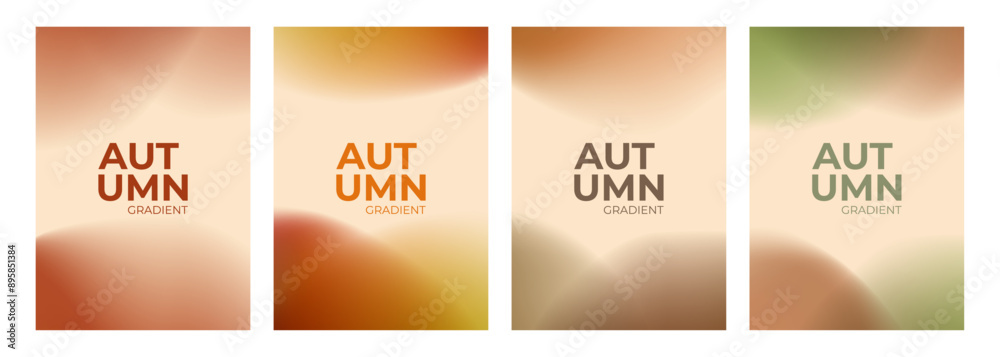 Poster autumn gradients. defocused soft colored abstract backgrounds. blurred smooth colors for fall season