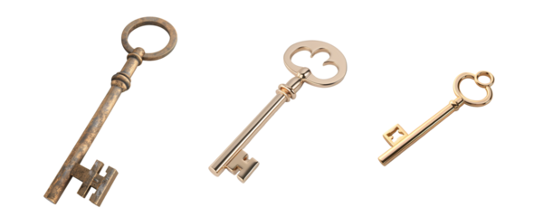 Golden and Rusty Keys.