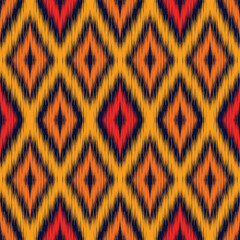 seamless pattern design in ikat style for fabric printing