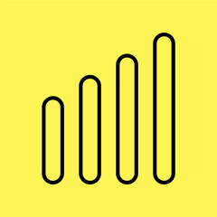 network signal level icon, line vector isolated on yellow background. trendy and modern design