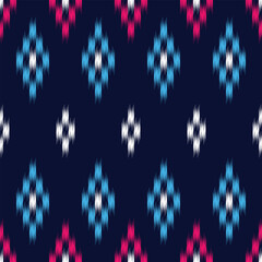 seamless pattern design in ikat style for fabric printing