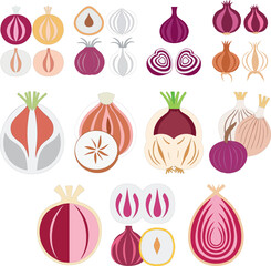 Abstract variants of onion icons