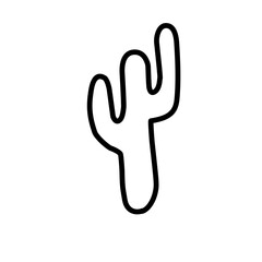 Obraz premium Hand drawn cactus vector objects collection