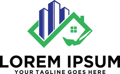 Excavator construction building logo idea