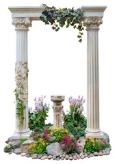 Naklejka premium PNG Elegant garden with classical columns
