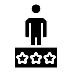 Customer Satisfaction Icon. Achievement, grade, ranking, star, user team icon. Client rating, executive, star user team icon. Business client icon, people group with stars sign.