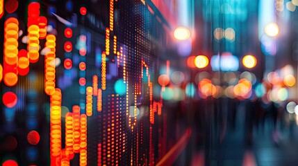A stock market graph displaying the impact of global economic events, such as trade wars and pandemics, on stock prices