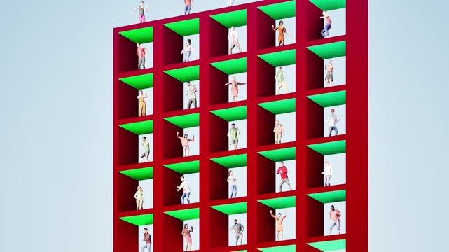 architecture grid rational structure people dance silhouette