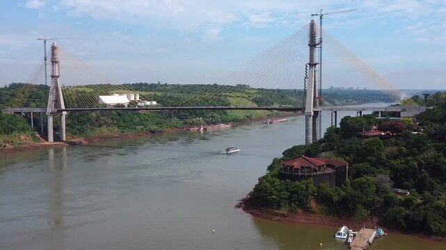 The famous Ponte da Integracao bridge at Hito Tres Fronteras, Puerto Iguaz&uacute;, Argentina.