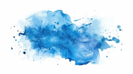 Vibrant Blue Watercolor Splash Abstract Art Background