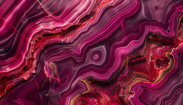 Abstract Pink and Red Geode Marble Pattern