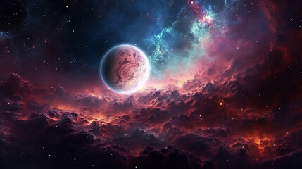 Obraz premium Colorful Nebula Space Scene