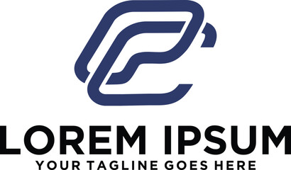 Letter PC simple logo design