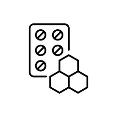 Hormones medicine outline icons, minimalist vector illustration ,simple transparent graphic element .Isolated on white background