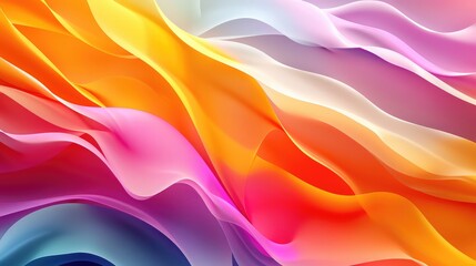 Obraz premium a colorful wallpaper Wavy abstract artwork with flowing ribbons of orange, pink, purple, blue, and white blending seamlessly