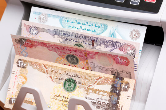 United Arab Emirates dirham in the counting machine
