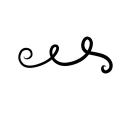 flourish swirl calligraphy ornament elements. Curl elegant vintage simple design elements. Vector illustration.