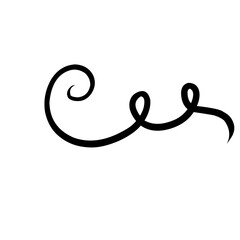 flourish swirl calligraphy ornament elements. Curl elegant vintage simple design elements. Vector illustration.