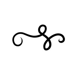 flourish swirl calligraphy ornament elements. Curl elegant vintage simple design elements. Vector illustration.