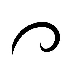 Hand drawn curved line shape. Curved line icon collection. Vector illustration isolated on white background.