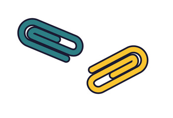 Obraz premium illustration of two colorful paper clips
