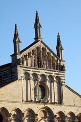 Obraz premium The Cathedral of Saint Cerbonius with Bell tower at the Garibaldi square in Massa Marittima. Italy