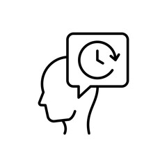 Waiting mind outline icons, minimalist vector illustration ,simple transparent graphic element .Isolated on white background