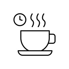 Waiting morning outline icons, minimalist vector illustration ,simple transparent graphic element .Isolated on white background