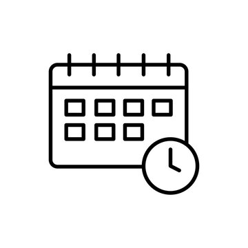 Waiting schedule outline icons, minimalist vector illustration ,simple transparent graphic element .Isolated on white background