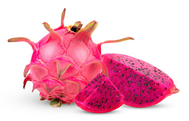 Dragon fruit, pitaya isolated on transparent png