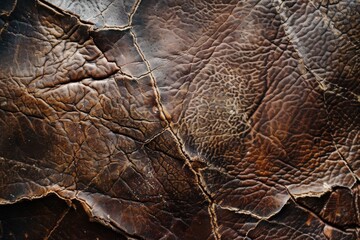 Worn Leather Texture. Old & Ancient Brown Leather Background with Scratches