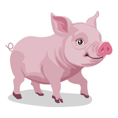 cartoon pig in flat design. vector illustration 
