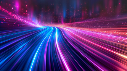 The digital speed light effect is bright and colorful with energy.