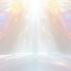 抽象的な白背景と様々な色の光線