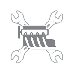 illustration of tune up, automotive, vector art.