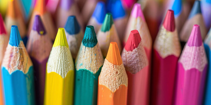 closeup colorful project based learning classroom tools for 1st and 2nd grade