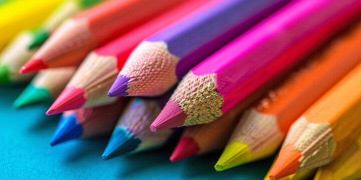 closeup colorful project based learning classroom tools for 1st and 2nd grade